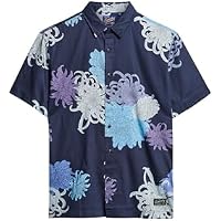 Superdry Hawaiian Shirt Chrysanthemum Navy Talla L