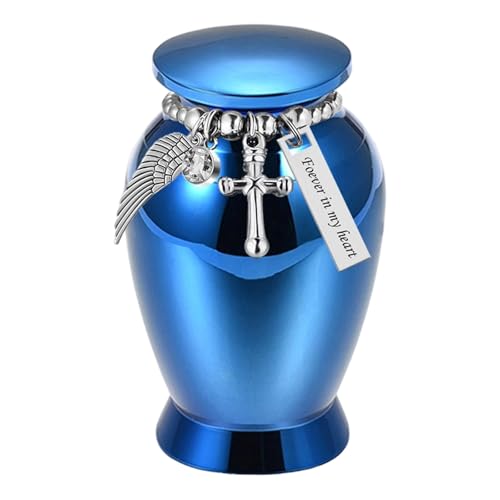 Compacts Cremation Container Aluminum Alloys Construction Decorative Crosses Chain for Memorials Ashes Urn