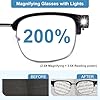 200% Magnifying Glasses with Light,USB Rechargeable LED Lighted Magnifying Eyewear,Hands Free Head Magnifier for Close Work