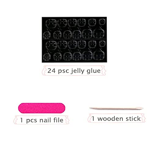 Butterfly Press On Nails,Medium Fake Nails Glossy With French Stripe Wave Line Design Acrylic Fake Nails, Pink Coffin Artificial Glue On Nails For Women And Girls #TOP4