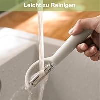peiqiup Sparschäler (2 Stück), Sparschäler Edelstahl, Mehr mit leicht zu greifenden Griffen, Für Kartoffeln, Karotten,Gemüse und Obst, 16,5 × 3,5 cm, Schwarz+Grün – Ansicht 6