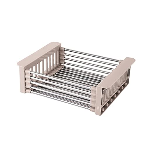 VIPAVA Geschirr abtropfständer Adjustable Sink Dish Drainers Drain Basket Kitchen Organizer Rustproof Stainless Steel Over Sink Extendable...