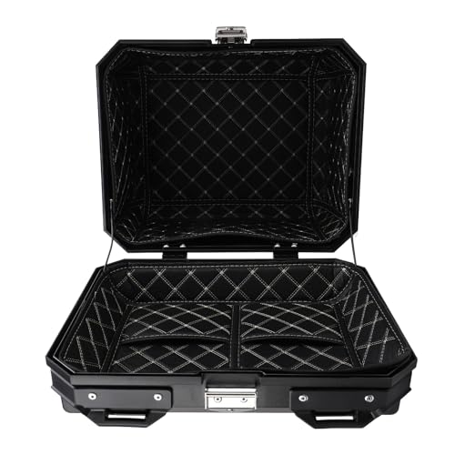 Coffre arrière de moto 45L en ABS noir | Top case étanche 42x33x33cm