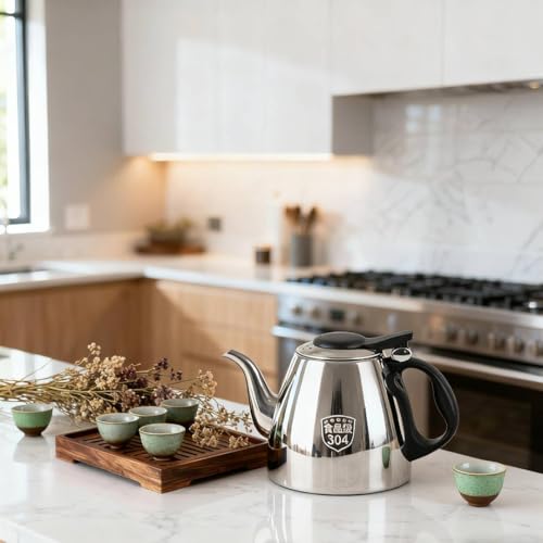 Grcfumo 1.5L Stove Top Teapot, Stainless Steel Tea Kettle with Resistant Handle, Coffee Pot for Home Kitchen Use by Grcfumo - Image 6