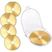 5pcs Titanium Coated Rotary Cutter Blades, Universal Replacement Circular Fabric Cutting Blades Knife Refill for/Martelli/Dremel/Truecut/DAFA for Quilting Sewing Scrapbooking Tool Supplies45mm