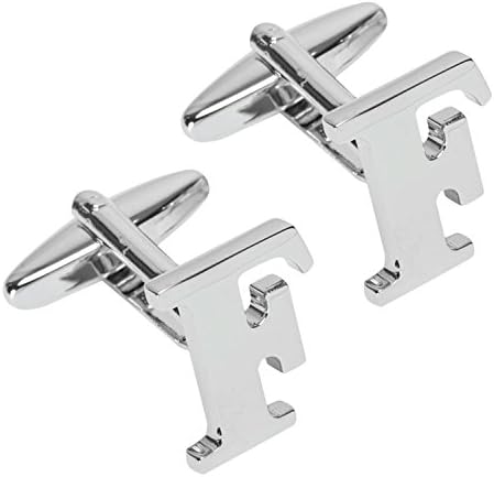 BodyJ4You 2PC Cufflinks Personalized Initials Letter F Men's Button Shirt Business Gift