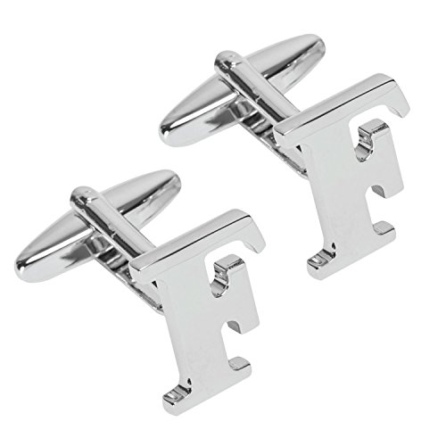 Bodyj4You 2Pc Cufflinks Personalized Initials Letter F Men's Button Shirt Business Gift #TOP4