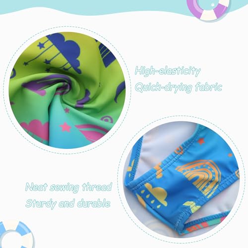 Image of Girls One Piece Swimsuits Short Sleeve Swim Dress for Girls Hawaiian Skirted Bathing Suit Summer Swimwear 3-16 Years