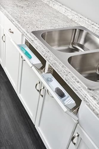 Rev-A-Shelf 6572-11-11-52 11-Inch Polymer Plastic Kitchen Sink Front Tip-Out Accessory Storage Trays, White, Pack Of 2 #TOP1