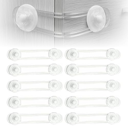 ZORTVUL 10 Piezas Cerradura De Seguridad Con Mecanismo De Cierre Y Adhesivo, Ideal Para Bebés Y Niños Pequeños Protección Del Hogar Asegurada