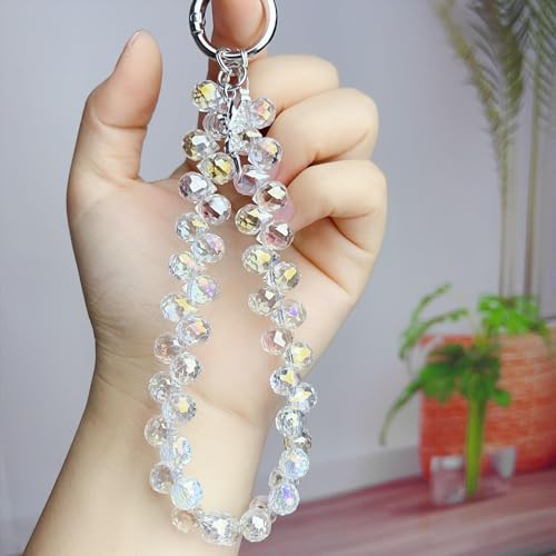Image of TENOC Beaded Phone Wrist Strap, White