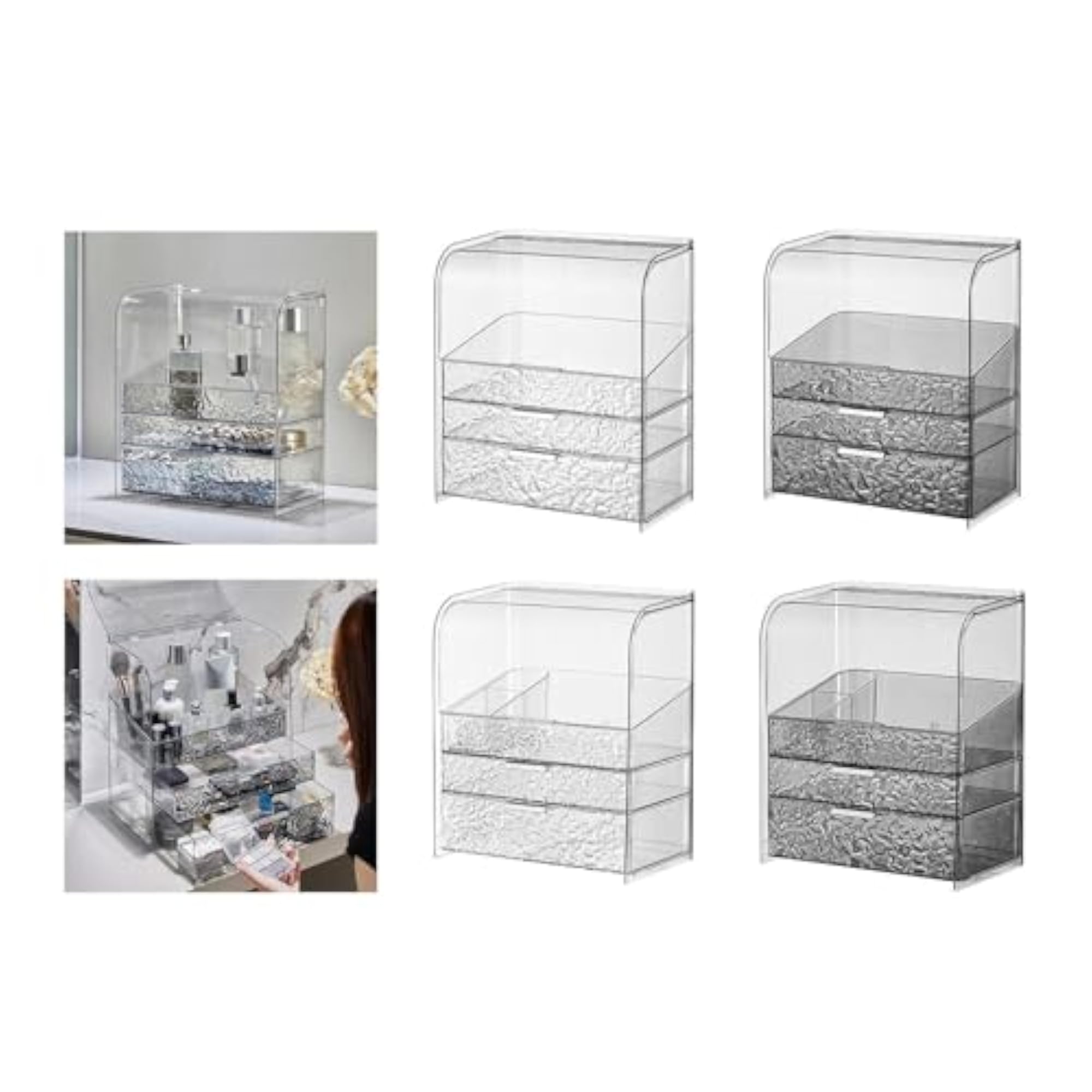 Luxury Clear Makeup Storage Box for Bathroom Vanity