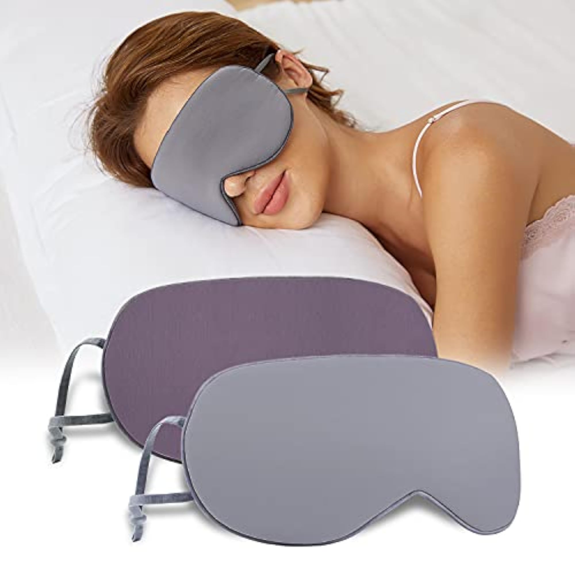 2 Pack Sleeping Masks, Warm & Cool Double-Sided Use