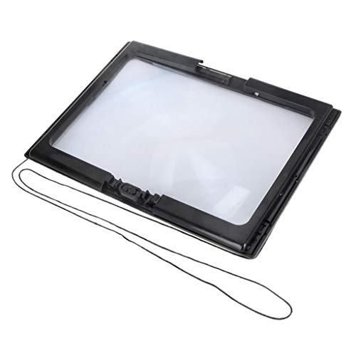 kesoto Full Page Magnifier with 4 Led Light, 3X Magnification Magnifying Glass, Hands Free for Reading, Fine Print, Craft Knitting Sewing