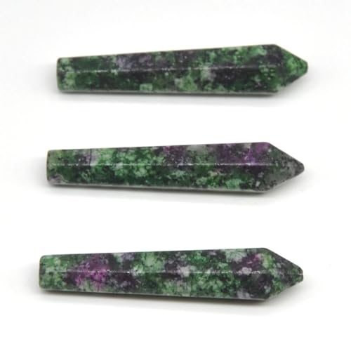 Colgante de zoicita DSZUJTYROP con punta hexagonal de piedra cristal natural 6