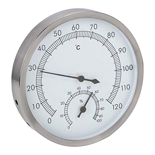 1994 Termometro per Sauna, Bagno Turco in Acciaio Inossidabile 2-in-1 Termometro per Sauna igrometro Termo-igrometro da Interno