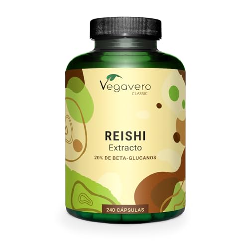 Reishi Puro Vegavero | Dosis Más Alta: 13000 mg (10:1) | Con 40% Polisacáridos & 20% Betaglucanos | Ganoderma Lucidum | Sin Aditivos & Vegano | 240 Cápsulas
