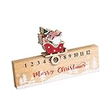 AKOOSY Festtags Adventskalender mit Schlitten und Weihnachtsmann Ornamenten für Besinnliche Weihnachtszeit