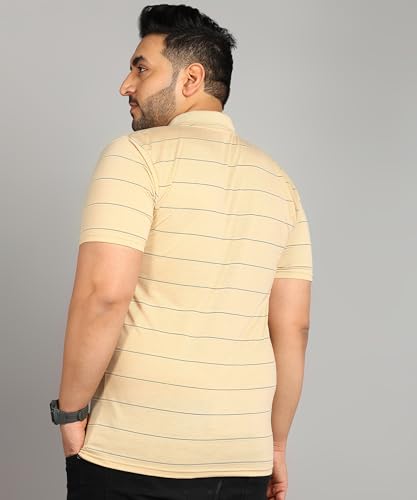 Image of INKKR Half Plus Size Men's Regular Fit Striped Tshirt