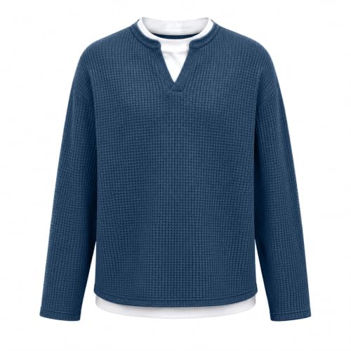 moolBeko Layered Comfort Waffle Tee Men V Neck Layered Comfort Waffle Tee - image 8