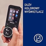 Panasonic KX-TU260EXB Telefon komórkowy 4G z dużymi przyciskami, łatwy w obsłudze, IP44, USB C, czas rozmowy 7,5 godziny, ekran 2,4 cala, czarny