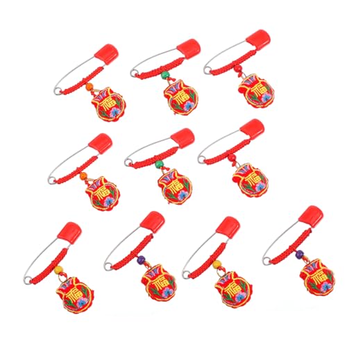 ARTIBETTER Safety Brooch Sachet Bag 10pcs Toddler Safety Pins Chinese Sachet for Newborn Diaper Bag Pins