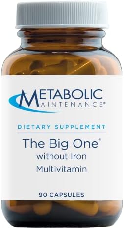 Metabolic Maintenance The Big One - Once Daily Iron-Free Multivitamin Mineral Supplement - Folate, B Vitamins, Biotin, Antioxidants + Vitamin K , Immune Support Nutrients Vitamin A + C (90 Capsules)