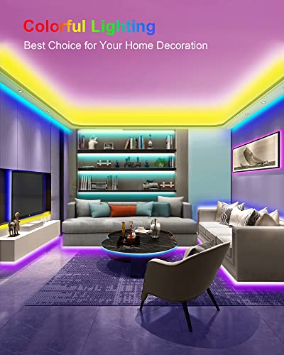 Neotecnica Led Strip Lights 65.6Ft, Wifi Smart Led Light Strip Work With Alexa And Google Assistant, Tuya Music Sync Remote Control Rgb Color Changing Led Lights For Bedroom Kitchen Bar Decoration #TOP5