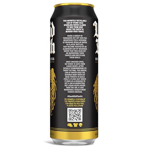 Liquid Death, Sparkling Mountain Water, 8-Pack (19.2oz Cans), Real Mountain Source, Infinitely Recyclable Ice-Cold Cans, American Made - Thumbnail 4