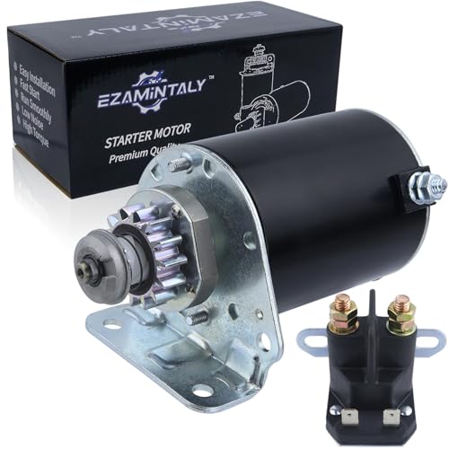 Ezamintaly Starter Motor & Solenoid Relay Replacement for BS Engine for John Deere Tractor E100 E110 LA100 LA105 LA110 LA115 LA125 D100 D105 D110 D120 Z225 593934 693551 BS693551 Mia13018