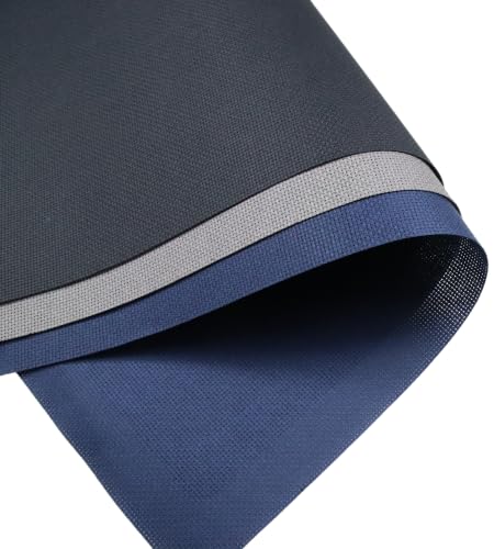 Image of KCS 3 pc of 15 inch x 18 inch(38cmx45cm) Counted Cross Stitch Cotton Aida Cloth Needlework Rolled Fabric Box,16CT,Navy Blue+Dark Grey+Black