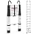 12.5ft Telescoping Ladder, LUISLADDERS Aluminum Telescopic Extension Ladder One-Button Retraction with Hooks EN131 330lbs Max Capacity, Multi Purpose Collapsible Ladder for RV or Outdoor Work