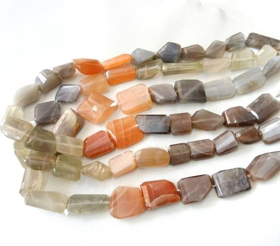 Pierre de lune multi facettée haut de gamme pour création bijoux collier