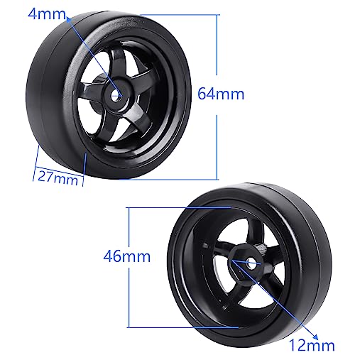 Hobbypark 12Mm Hex Hubs Rc Tires And Wheels For 1/10 Scale Rc Drift Car(4-Pack) #TOP1