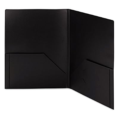 Smead Frame View Poly Two-Pocket Folder, Letter Size, Black, 5 Per Pack (87705) (Pack of 1)