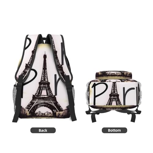 Tour Eiffel Amour Paris imprimé confortable sac de cours - 3