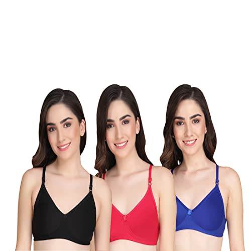 Image of Women Non Padded Bra - Made of Pure Cotton Full Coverage Non Wired Soft Cup for T-Shirt Saree Dress and for Everyday