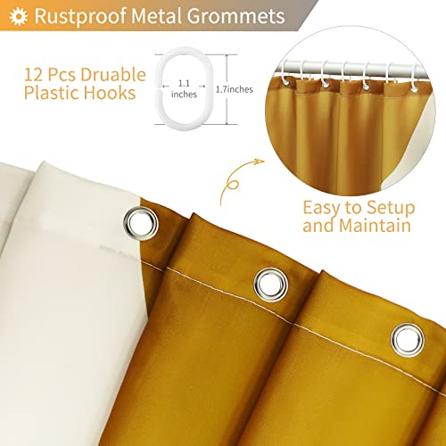 Ohshining Boho Shower Curtain Boho Shower Curtains For Bathroom Abstract Mid Century Modern Fabric Shower Curtain Set With Hooks Arch Sun Minimalistic Beige Plant Boho Bathroom Decor 72X72 Inch,Brown #TOP4