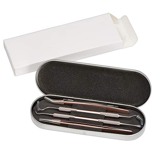Premium Vinyl Weeding Tool Kit - Precision Stainless Steel Weeder - Hook and Pick with Fine Tweezers Crafting Set for Cricut Vinyl - by iVyne (Rose Gold) - Thumbnail 6