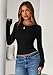 PRETTYGARDEN Womens 2025 Summer Fall Long Sleeve Shirts Ribbed Knit Fitted Basic Tee Going Out Tops Underscrub Casual Outfits (Black,Medium)