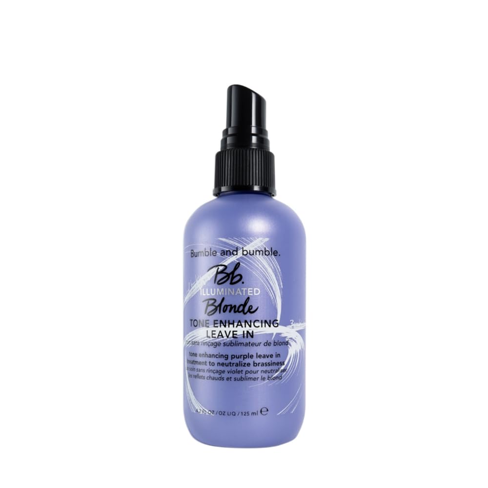 Bumble and bumble. Illuminated Blonde Tone Enhancing Purple Leave-in Treatment Spray | Neutralize brassiness | Heat Protection, Hydrating, Anti Frizz, Color Safe | Curl, Wavy, Straight, 125 ml