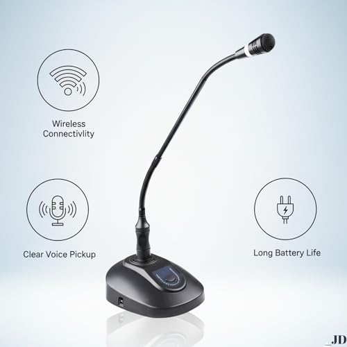 Image of Drumstone 𝟏+𝟏 𝐲𝐞𝐚𝐫 𝐰𝐚𝐫𝐫𝐚𝐧𝐭𝐲 Professional Desktop Microphone, Table Top Mic with Digital Display, Silent Mute Switch for Conference Room, Office, Laptop, PC