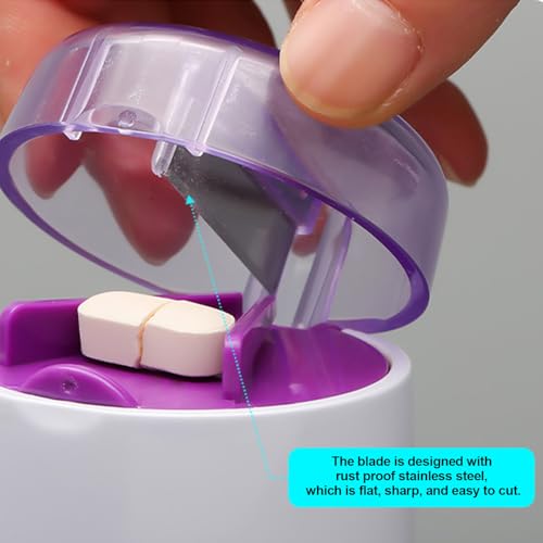 Pill Cutter - Pill Splitter | Pill Crusher | Hygienic and Healthy Pill Divider | Pill Grinder with Storage Compartment for Tablets | Portable Pill Cutter Splitter for Small Or Large Pills