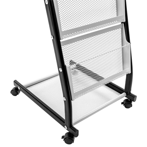 MARTEXBUY Magazine Rack, Floor-Standing Brochure Display Stand with Wheels, 6 Pockets Catalog Literature Rack Magazine Holder Newspaper Stand for Trade Show Exhibitions Office Retail Store by MARTEXBUY - Image 8