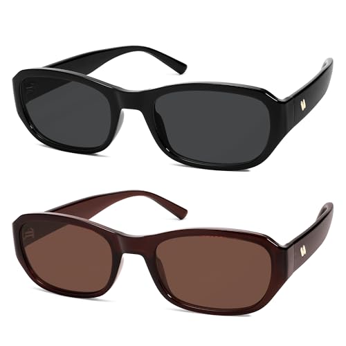 Trendy Retro Rectangle Sunglasses Womens Mens 90s Classic Vintage Sun Glasses AR82341