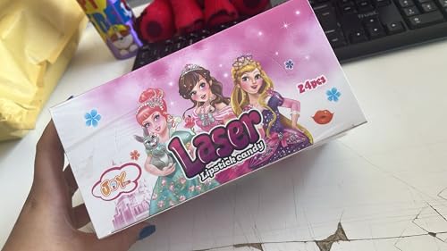 Joygum Laser Lipstick Candy 24 unità ; LECCA LECCA A FORMA DI Rossetto con luce IN 3 COLORI DIFFERENTI