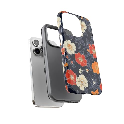 Coque rigide iPhone 14 Pro fleurie protégeant des rayures