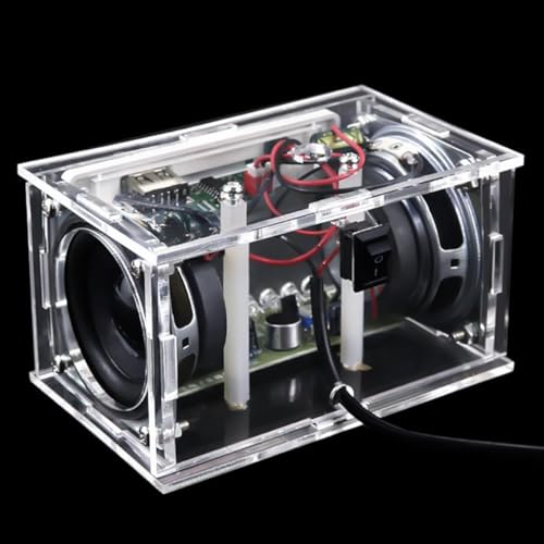 POFET DIY-Lautsprecher-Kit Löt-Übungs-Kits Elektronik-Kit Fernbedienung verfügbar Bluetooth/USB-Unterstützung mit 3W+3W Stereo-Verstärker