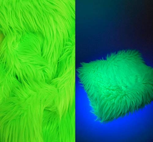 UV Reactive Solid Shaggy Faux Fur Fabric