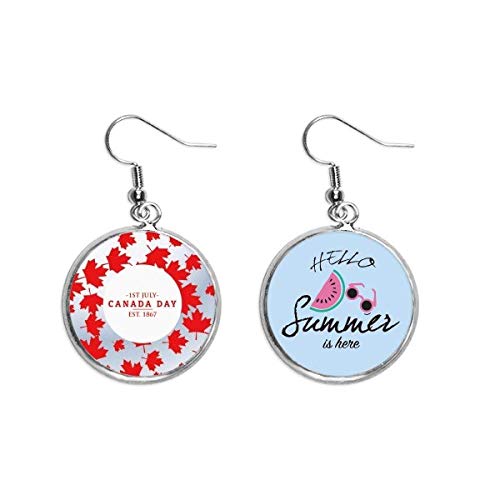 Pendientes de sandía y hoja de arce para el 4 de julio y Día de Canadá